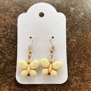 Butterfly Cream Earrings